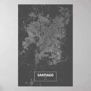 Santiago, Chili (zwart wit) Poster