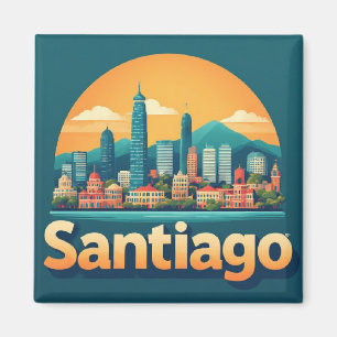 Santiago Chilië Reis Geschenk Voor Ontdekkingsreiz Magneet