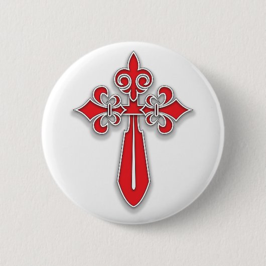 Santiago Cross Ronde Button 5,7 Cm (Voorkant)