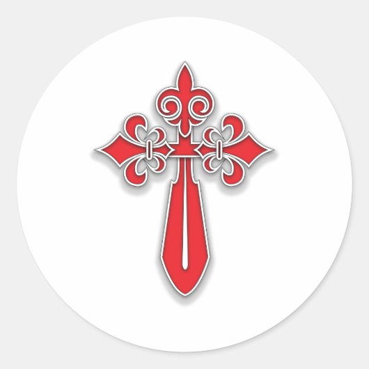 Santiago Cross Ronde Sticker (Voorkant)