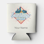 Santiago de Chile City Vakantie Retro Skyline Blikjeskoeler (Voorkant)