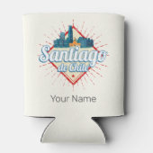 Santiago de Chile City Vakantie Retro Skyline Blikjeskoeler (Achterkant)