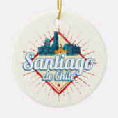 Santiago de Chile City Vakantie Retro Skyline Keramisch Ornament (Voorkant)