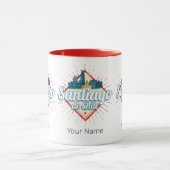 Santiago de Chile City Vakantie Retro Skyline Mok (Midden)