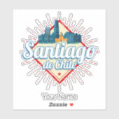 Santiago de Chile City Vakantie Retro Skyline Sticker (Vel)