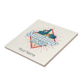 Santiago de Chile City Vakantie Retro Skyline Tegeltje (Zijkant)