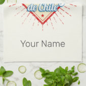 Santiago de Chile City Vakantie Retro Skyline Theedoek (Gevouwen)