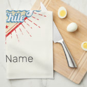 Santiago de Chile City Vakantie Retro Skyline Theedoek (Quarter Fold)