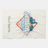 Santiago de Chile City Vakantie Retro Skyline Theedoek (Horizontaal)