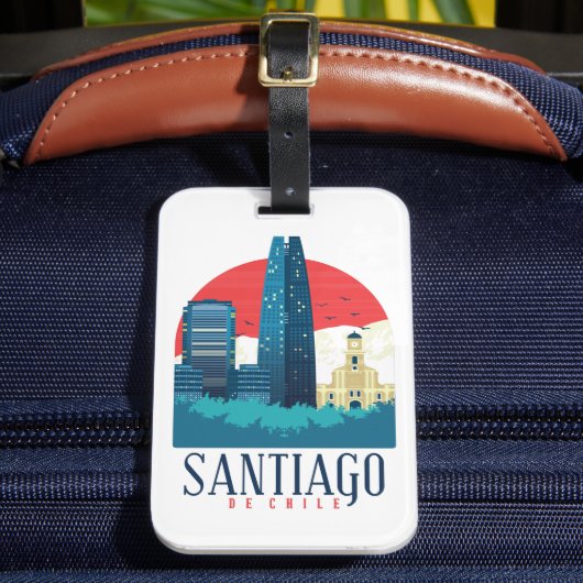 Santiago de Chile Skyline Foto Bagagelabel (Voorkant Insitu 2)