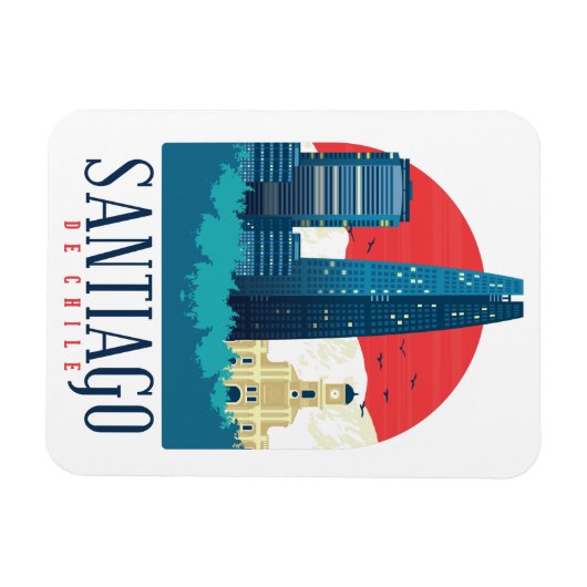 Santiago de Chile Skyline Foto Magneet (Horizontaal)