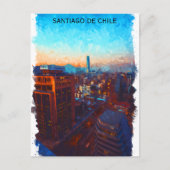Santiago de Chile Skyline Uitzicht Briefkaart (Voorkant)
