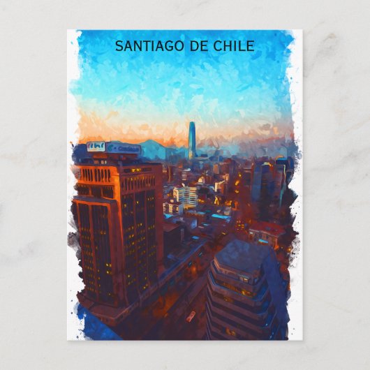 Santiago de Chile Skyline Uitzicht Briefkaart (Voorkant)