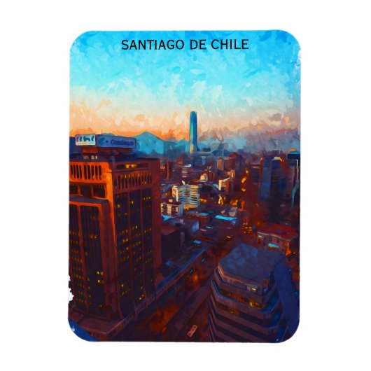 Santiago de Chile Skyline Uitzicht Magneet (Verticaal)