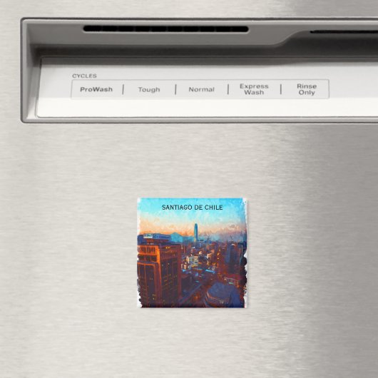 Santiago de Chile Skyline Uitzicht Magneet (Insitu (Vaatwasser))