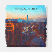 Santiago de Chile Skyline Uitzicht Magneet (Voorkant)