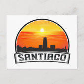 Santiago de Chile  skyline zonsondergang Briefkaart (Voorkant)