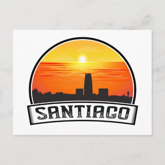Santiago de Chile  skyline zonsondergang Briefkaart (Voorkant)
