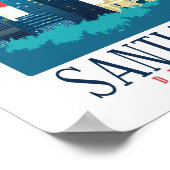 Santiago de Chile Vintage Silhouet Poster (Hoek)