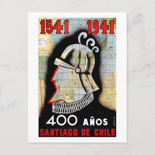 Santiago de Chili Briefkaart (Voorkant)