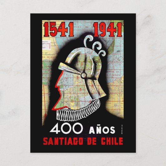 Santiago de Chili Briefkaart (Voorkant)