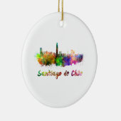 Santiago de Chili skyline in waterverf Keramisch Ornament (Rechts)