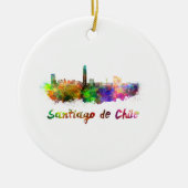 Santiago de Chili skyline in waterverf Keramisch Ornament (Voorkant)