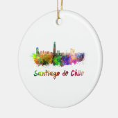 Santiago de Chili skyline in waterverf Keramisch Ornament (Links)