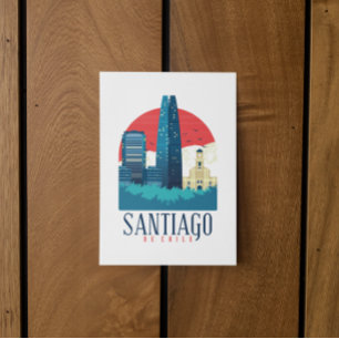 Santiago de ChilVintage Skyline Briefkaart