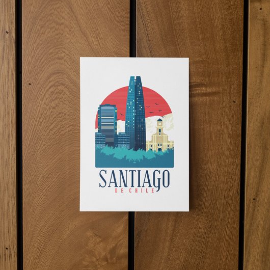 Santiago de ChilVintage Skyline Briefkaart