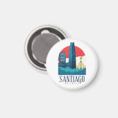 Santiago de ChilVintage Skyline Magneet (Voorkant / Achterkant)