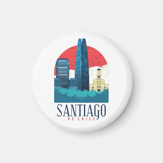Santiago de ChilVintage Skyline Magneet (Voorkant)