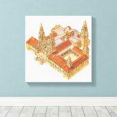 Santiago de Compostela Cathedral Spanje Canvas Afdruk (Insitu (Houten vloer))