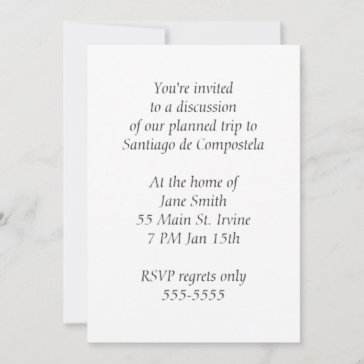 Santiago de Compostela Kaart (Achterkant)