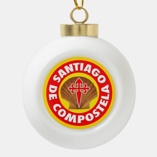 Santiago de Compostela Keramische Bal Ornament (Voorkant)