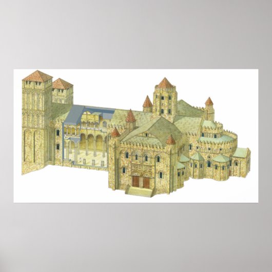 Santiago de Compostela Romanesque Cathedral 3 Poster (Voorkant)