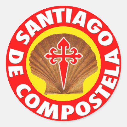 Santiago de Compostela Ronde Sticker (Voorkant)