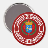 Santiago de Compostela Round Emblem Magneet (Voorkant / Achterkant)
