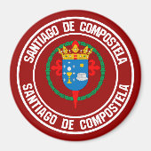 Santiago de Compostela Round Emblem Magneet (Voorkant)