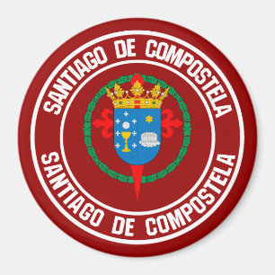 Santiago de Compostela Round Emblem Magneet
