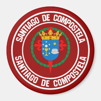 Santiago de Compostela Round Emblem Magneet