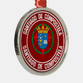 Santiago de Compostela Round Emblem Metalen Ornament (Rechts)