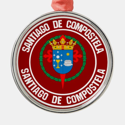 Santiago de Compostela Round Emblem Metalen Ornament (Voorkant)