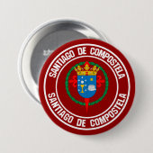 Santiago de Compostela Round Emblem Ronde Button 7,6 Cm (Voorkant /achterkant)