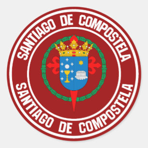 Santiago de Compostela Round Emblem Ronde Sticker