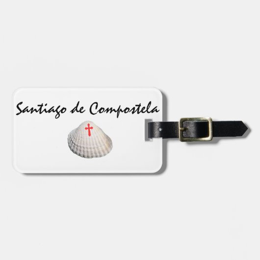 Santiago de Compostela shell & rode kruis symbool Bagagelabel (Voorkant horizontaal)