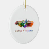 Santiago de Compostela skyline in waterverf Keramisch Ornament (Rechts)