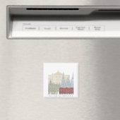Santiago de Compostela skyline poster Magneet (Insitu (Vaatwasser))