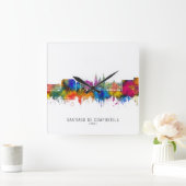 Santiago de Compostela Spanje Silhouet Vierkante Klok (Huis)