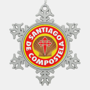 Santiago de Compostela Tin Sneeuwvlok Ornament